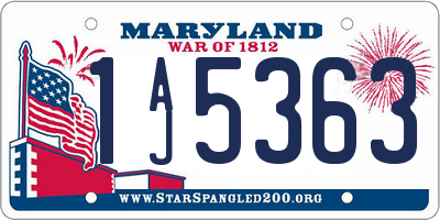 MD license plate 1AJ5363