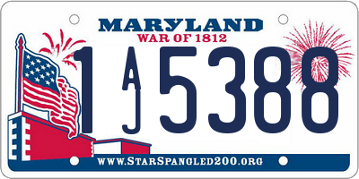 MD license plate 1AJ5388