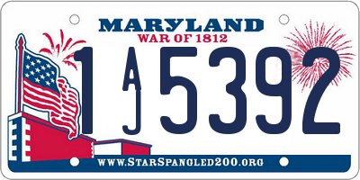 MD license plate 1AJ5392