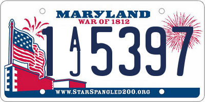 MD license plate 1AJ5397