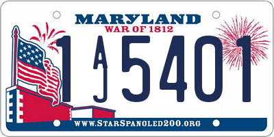 MD license plate 1AJ5401