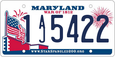 MD license plate 1AJ5422