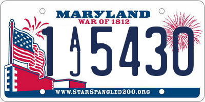 MD license plate 1AJ5430