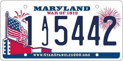 MD license plate 1AJ5442