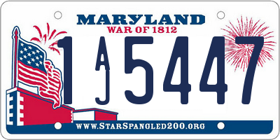 MD license plate 1AJ5447