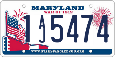 MD license plate 1AJ5474