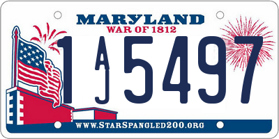 MD license plate 1AJ5497