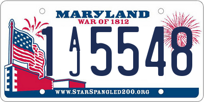 MD license plate 1AJ5548