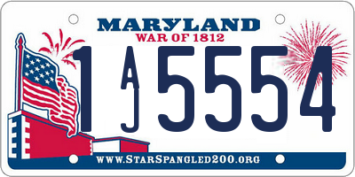 MD license plate 1AJ5554
