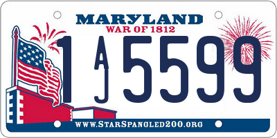 MD license plate 1AJ5599