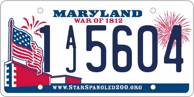 MD license plate 1AJ5604