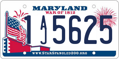 MD license plate 1AJ5625