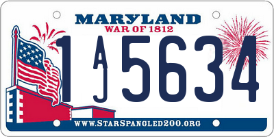 MD license plate 1AJ5634