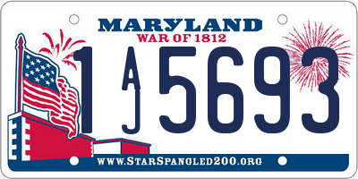 MD license plate 1AJ5693