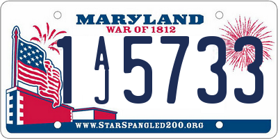 MD license plate 1AJ5733