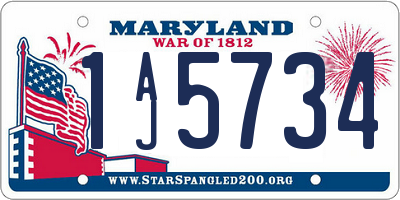 MD license plate 1AJ5734