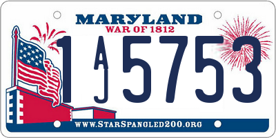 MD license plate 1AJ5753