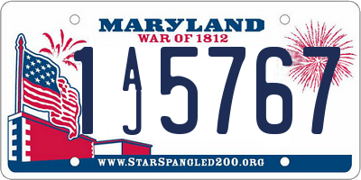 MD license plate 1AJ5767