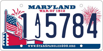 MD license plate 1AJ5784