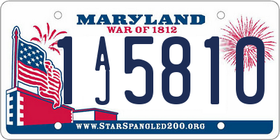 MD license plate 1AJ5810