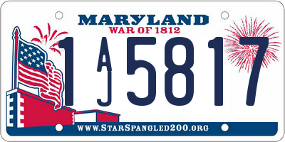 MD license plate 1AJ5817
