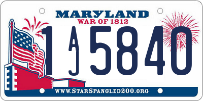 MD license plate 1AJ5840