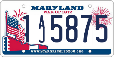 MD license plate 1AJ5875