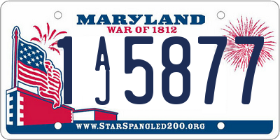 MD license plate 1AJ5877