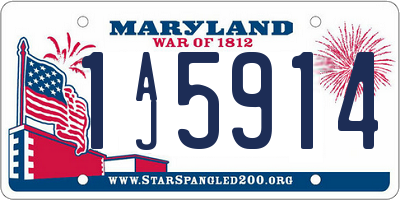 MD license plate 1AJ5914