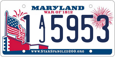 MD license plate 1AJ5953