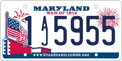 MD license plate 1AJ5955