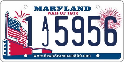 MD license plate 1AJ5956