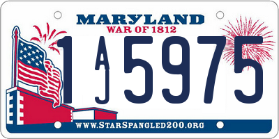 MD license plate 1AJ5975