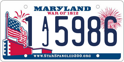 MD license plate 1AJ5986