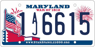 MD license plate 1AJ6615