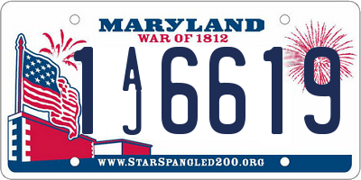 MD license plate 1AJ6619