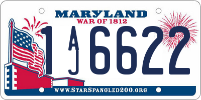 MD license plate 1AJ6622