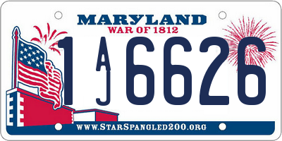 MD license plate 1AJ6626