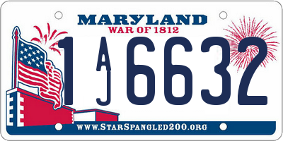 MD license plate 1AJ6632