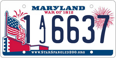 MD license plate 1AJ6637