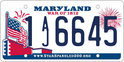 MD license plate 1AJ6645
