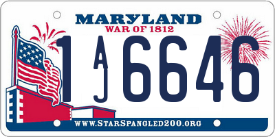 MD license plate 1AJ6646