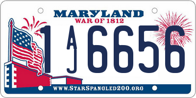 MD license plate 1AJ6656