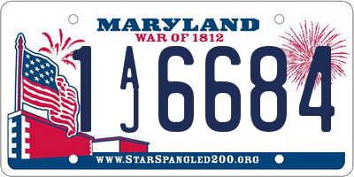 MD license plate 1AJ6684