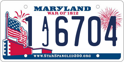 MD license plate 1AJ6704