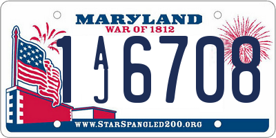 MD license plate 1AJ6708