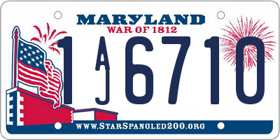 MD license plate 1AJ6710