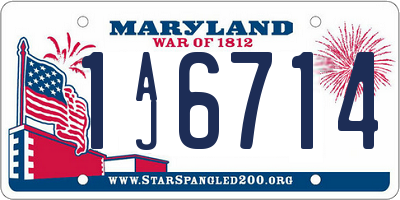 MD license plate 1AJ6714