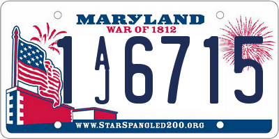 MD license plate 1AJ6715