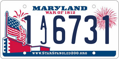 MD license plate 1AJ6731